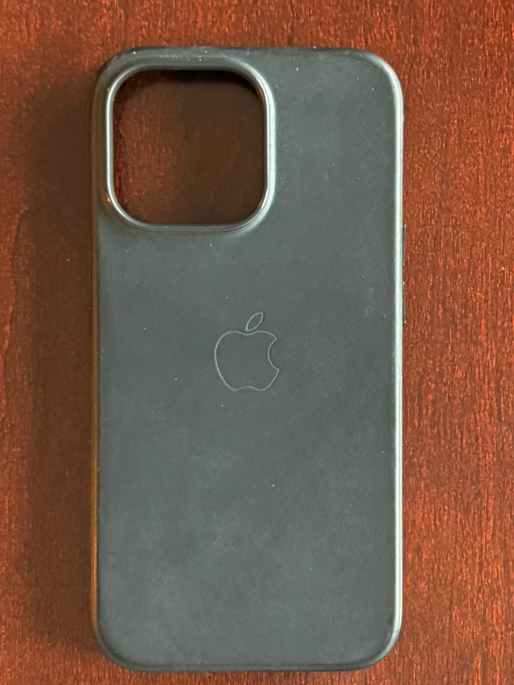 Apple Black Leather iPhone Case with Apple Logo - iPhone 13 Pro